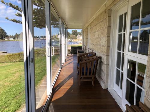 Glazed walk way to the bedrooms